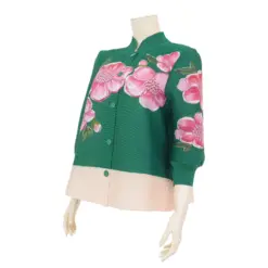 ควีนนาร์ บูติค เสื้อคอจีน แขนยาว 4 ส่วน ลายดอกกล้วยไม้ - Image 5