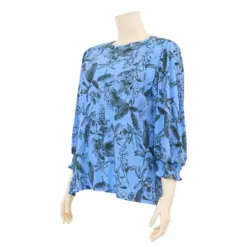อะมิร่า เสื้อเบลาส์คอปาด แขนกระบอกยาว 4 ส่วน ผ้าพลีทแฟนซี - Image 4