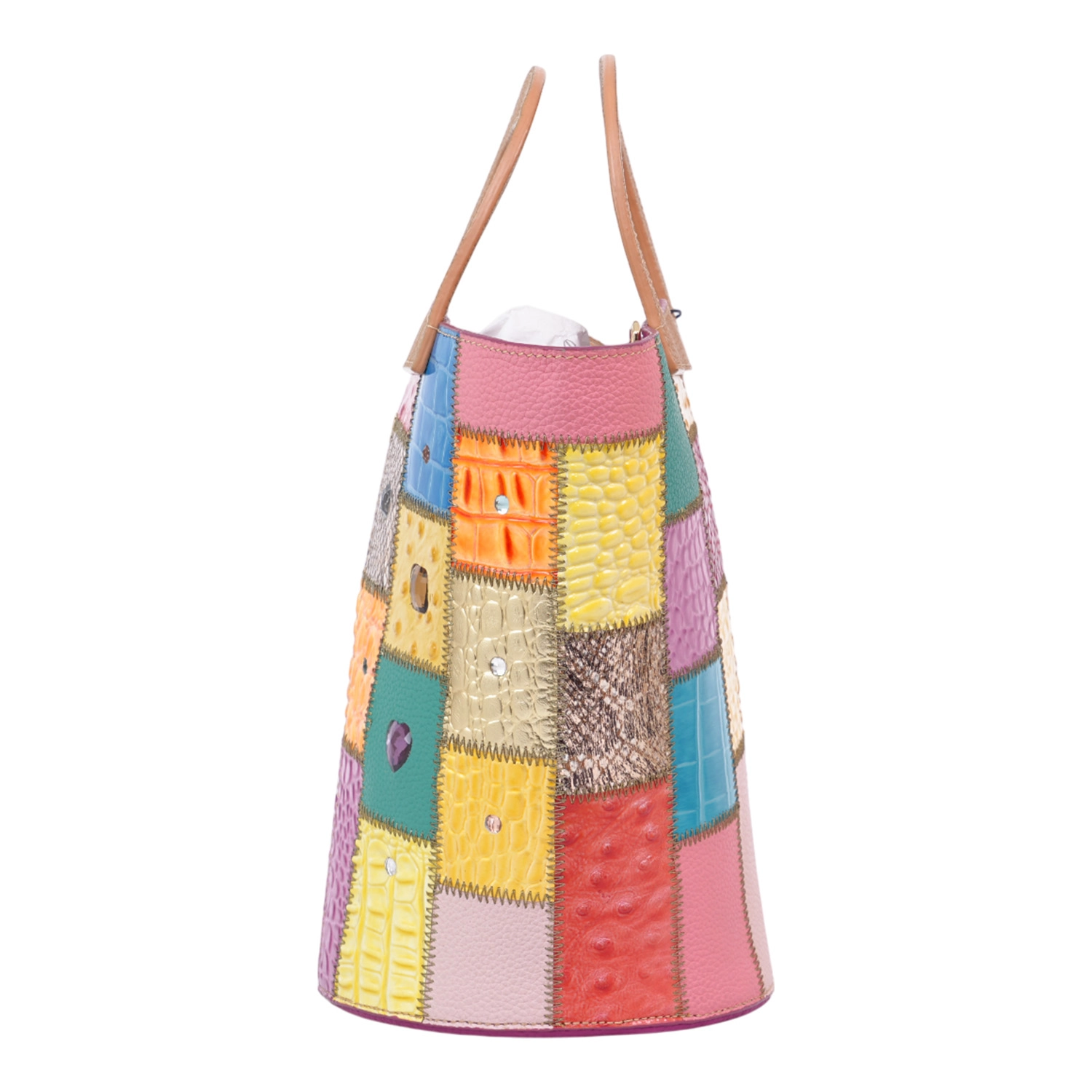 ไมเคิล แอนเจโล กระเป๋าถือหนังวัวแท้ อัดลาย ทรงบักเก็ต NOVA HANDBAG - Image 5