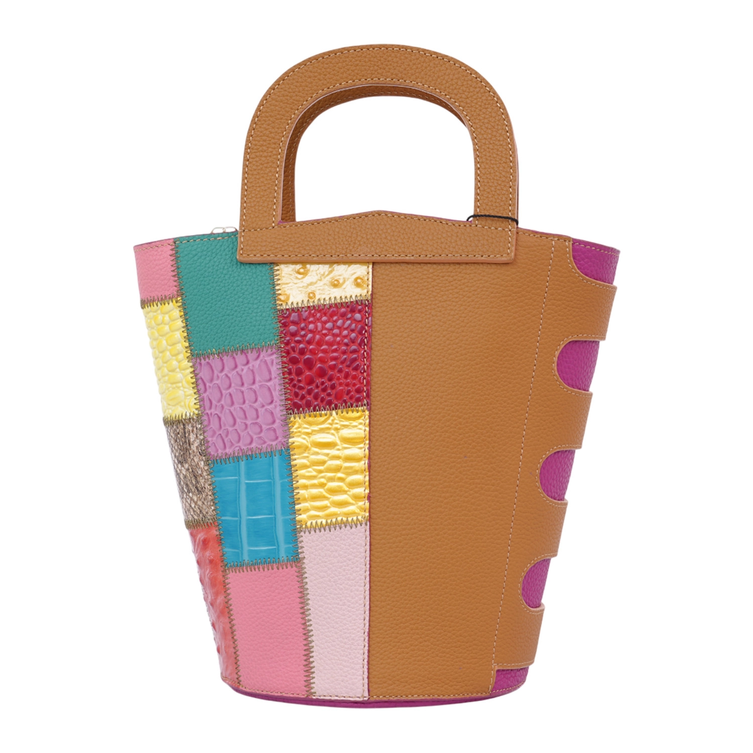 ไมเคิล แอนเจโล กระเป๋าถือหนังวัวแท้ อัดลาย ทรงบักเก็ต NOVA HANDBAG - Image 4