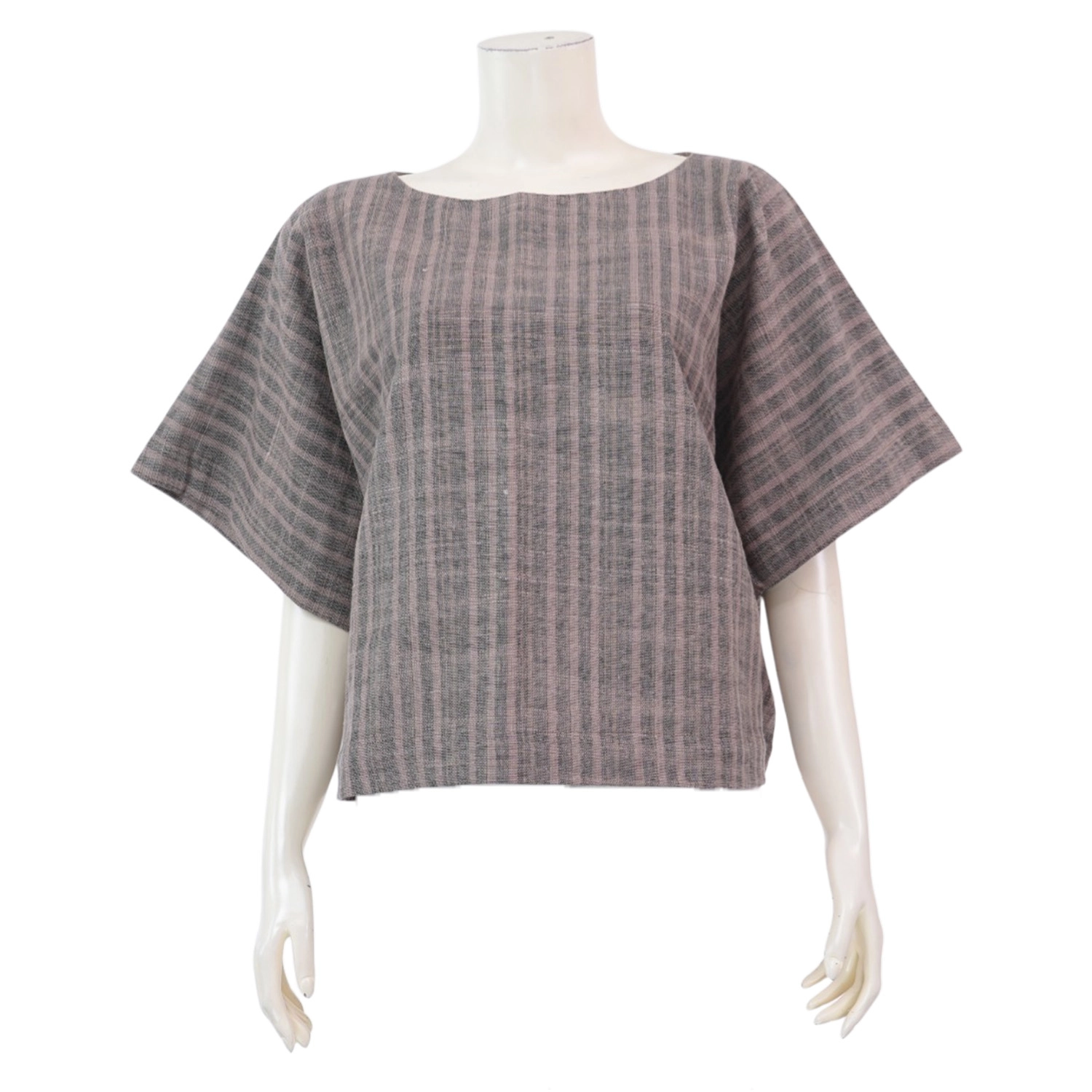 ห่ม สตูดิโอ เสื้อเบลาส์คอปาด แขนสั้นทรงแขนกว้าง - Image 4