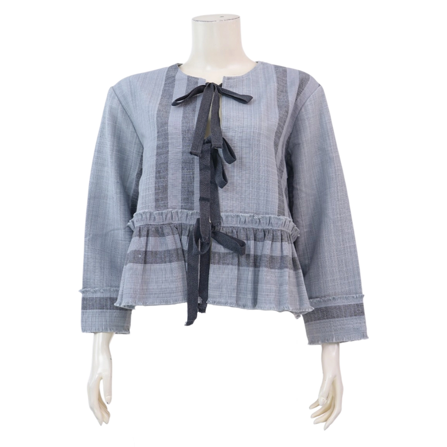ห่ม สตูดิโอ เสื้อคลุมคอกลม แขนยาว ดีไซน์ผูกโบว์ - Image 2