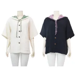 สยาม เทคซไทล เสื้อคลุม แขนสั้น สไตล์เสื้อฮู้ด