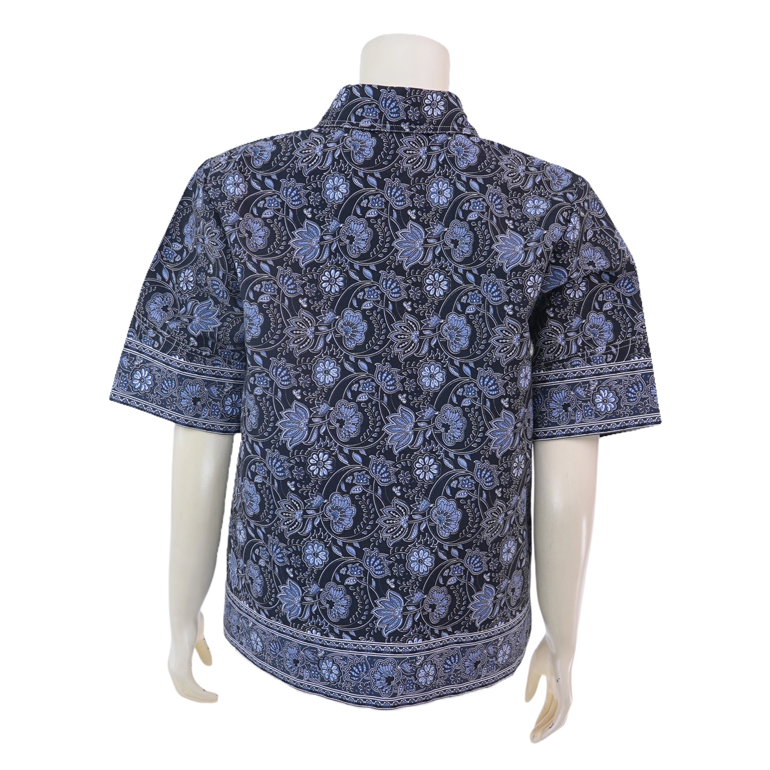 เซ้าท์ แฟบริค เสื้อคอปกซิปโปโล ผ้าปาเต๊ะลายเพสลีย์ - Image 3