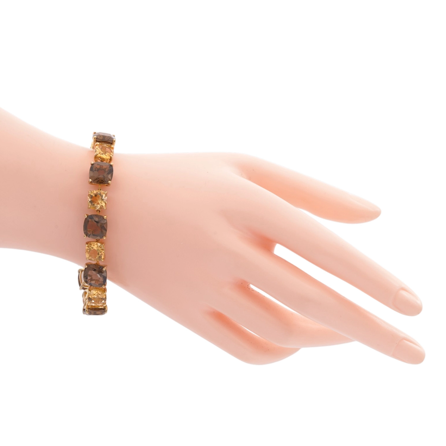 ลิตเติ้ล พริตตี้ ติงส์ สร้อยข้อมือเงิน925 ชุบทอง10K ประดับ ซิทรินและสโมกกี้ ควอตซ์ - Image 2