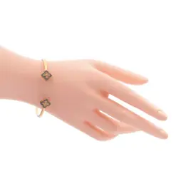 ยูนิช กำไลข้อมือเงิน925  ชุบทอง14K  ประดับเพชรสีฟ้า