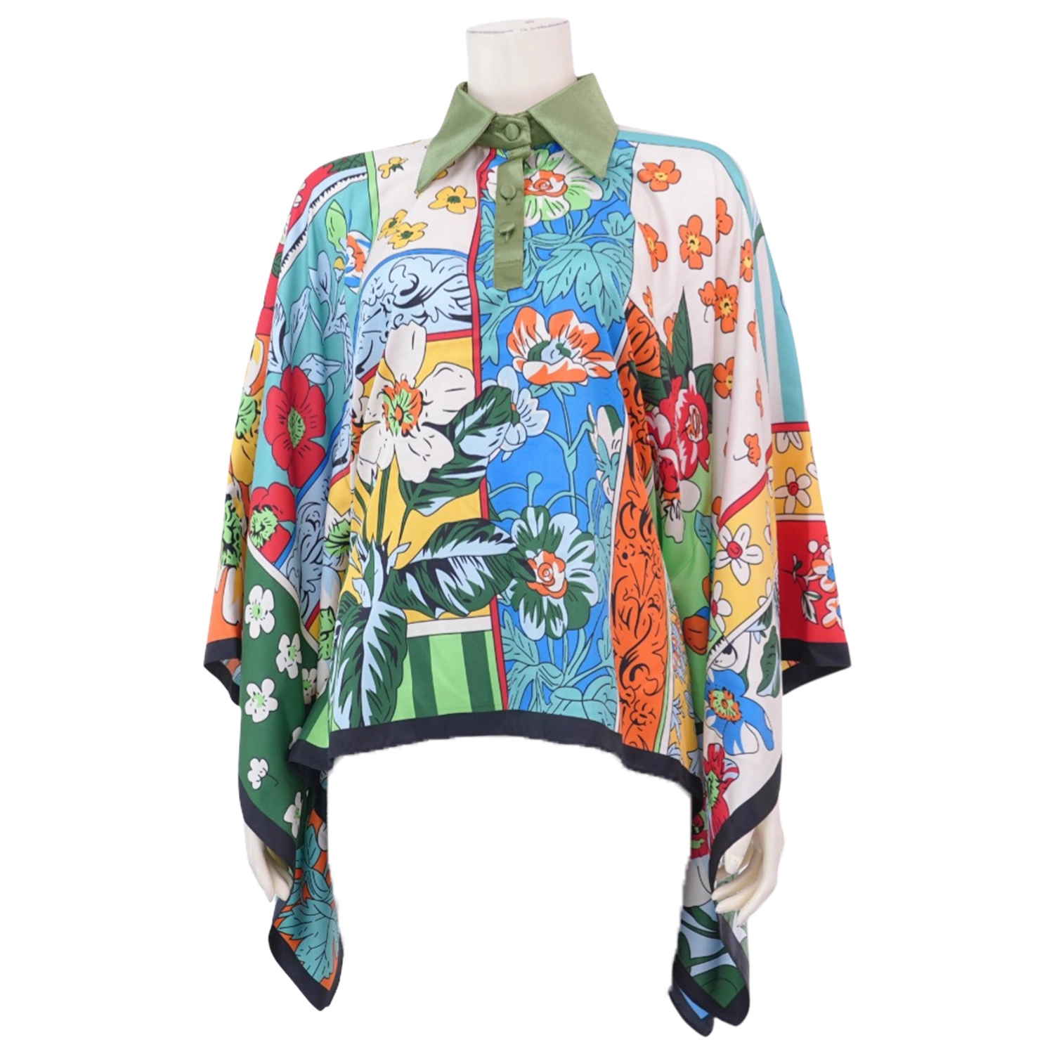 เธอ เธอ เสื้อคอปก แขนทรงผีเสื้อ ผ้า silk satin