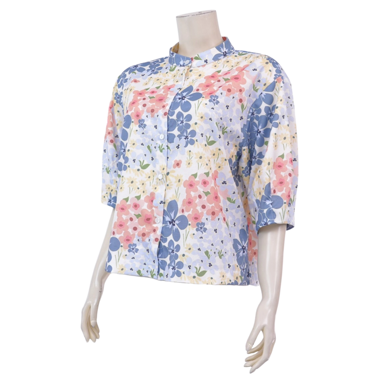 มินนะ เสื้อคอตั้ง แขนพองยาว 4 ส่วน พิมพ์ลายดอกไม้ - Image 2