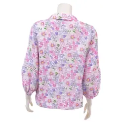 มินนะ เสื้อคอปก แขนพองยาว 5 ส่วน พิมพ์ลายดอกไม้ - Image 3