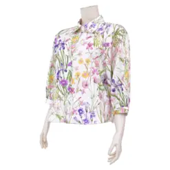 มินนะ เสื้อคอปก แขนพองยาว 5 ส่วน พิมพ์ลายสไตล์โบทานิเคิล - Image 2