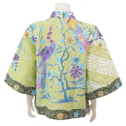 เซ้าท์ แฟบริค เสื้อคอปีน แขนบาน ผ่าหน้าติดกระดุม ผ้าปาเต๊ะ ลายนกยูง - Image 3
