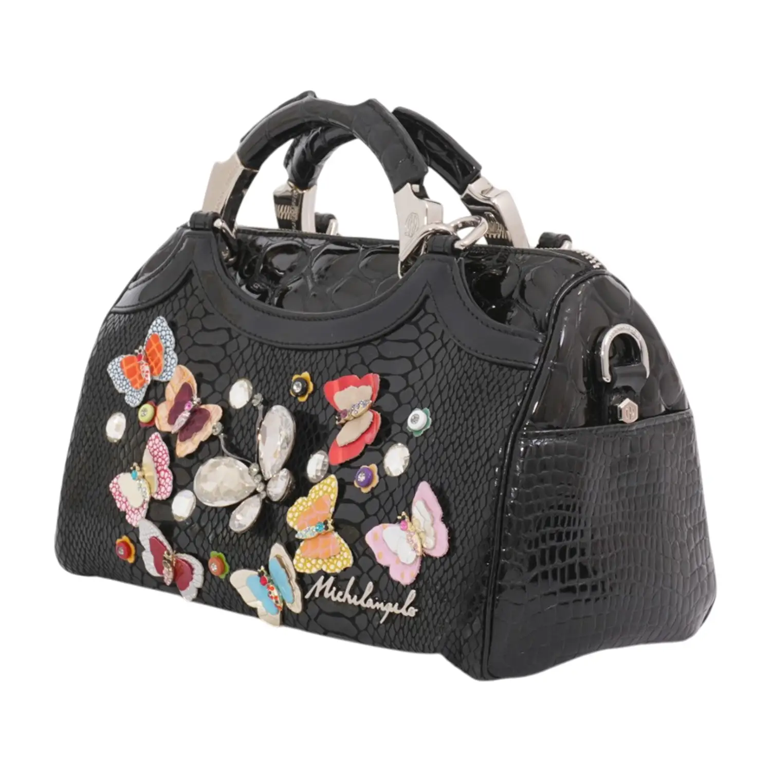 ไมเคิล แอนเจโล กระเป๋าถือหนังวัวแท้ อัดลาย ตกแต่งผีเสื้อ MINI FARFALLA - Image 6