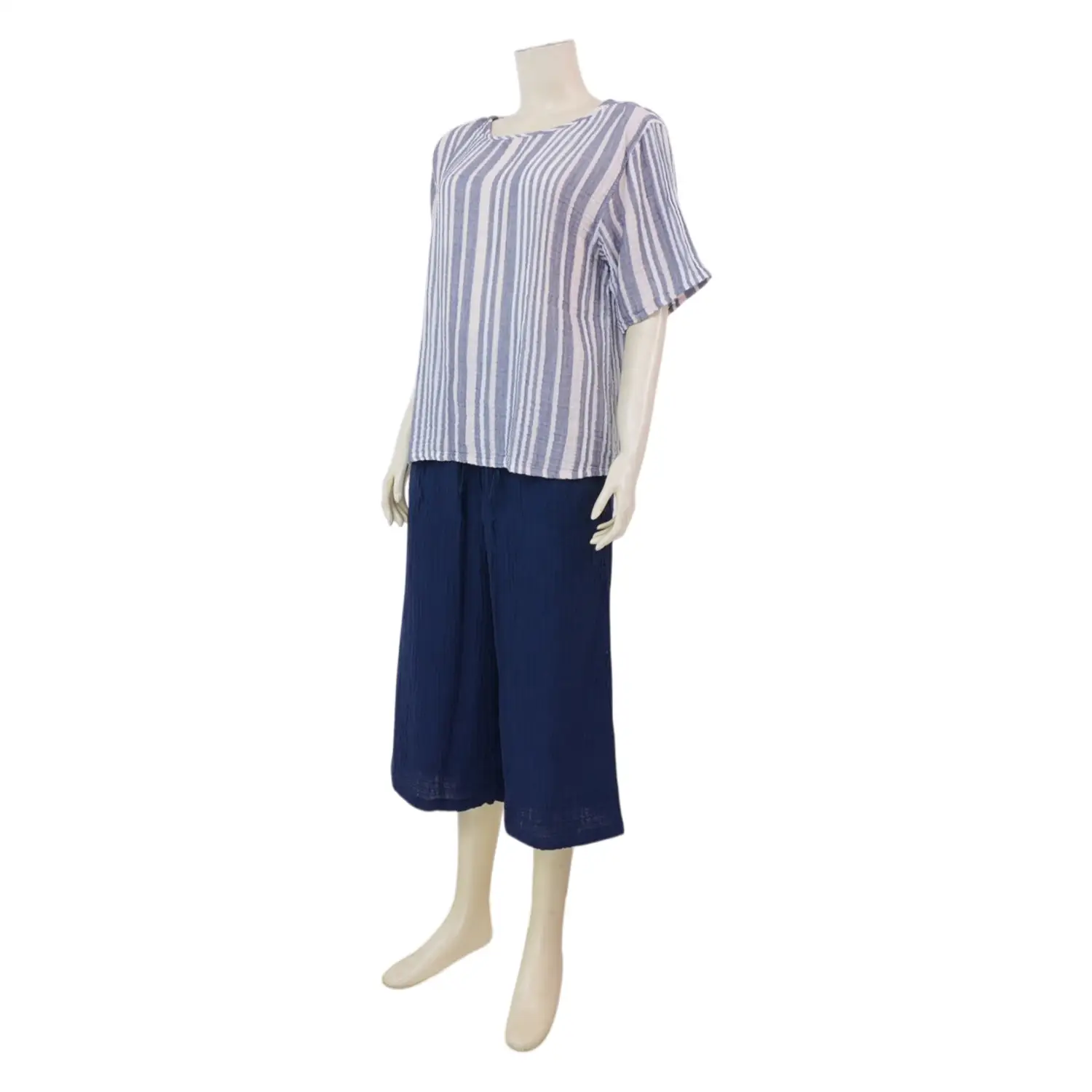 ราชาอูชิโน เสื้อคอกลม แขนสั้น ลายทาง และกางเกงขา 3 ส่วน - Image 4