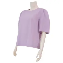 ไอ ไอ เอ็ม เค เสื้อเบลาส์คอกลม แขนสั้นทรงแขนบาน ผ้าเทนเซลผสมลินิน - Image 2