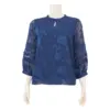 มินนะ เสื้อคอจีน แขนพองยาว 5 ส่วน ผ้าเบิร์นเอ้าท์ชีฟอง ลายดอกไม้