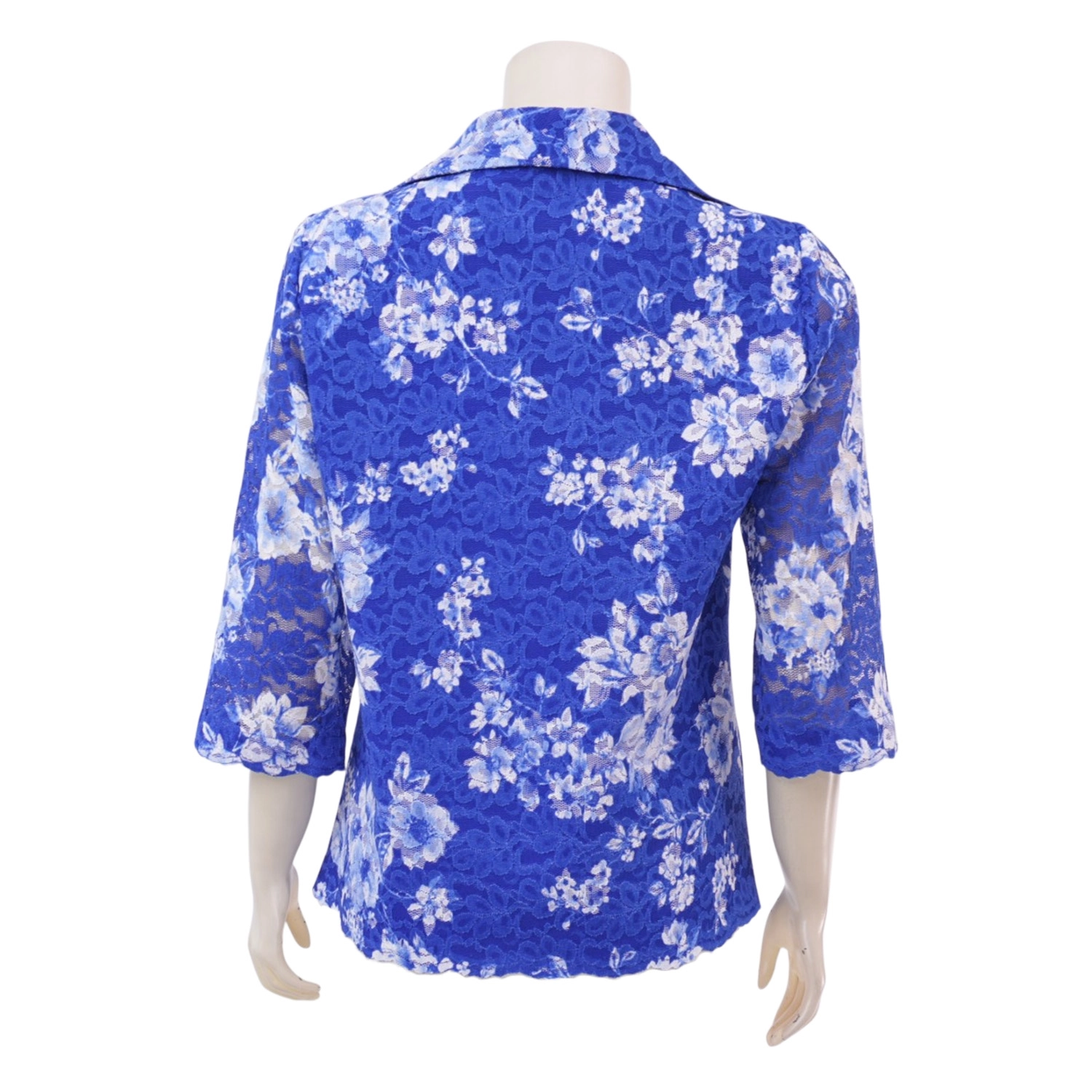 อาลิย่า เสื้อคอปก แขนยาว 3 ส่วน ผ้าลูกไม้ราเชล ลายดอกไม้ - Image 3