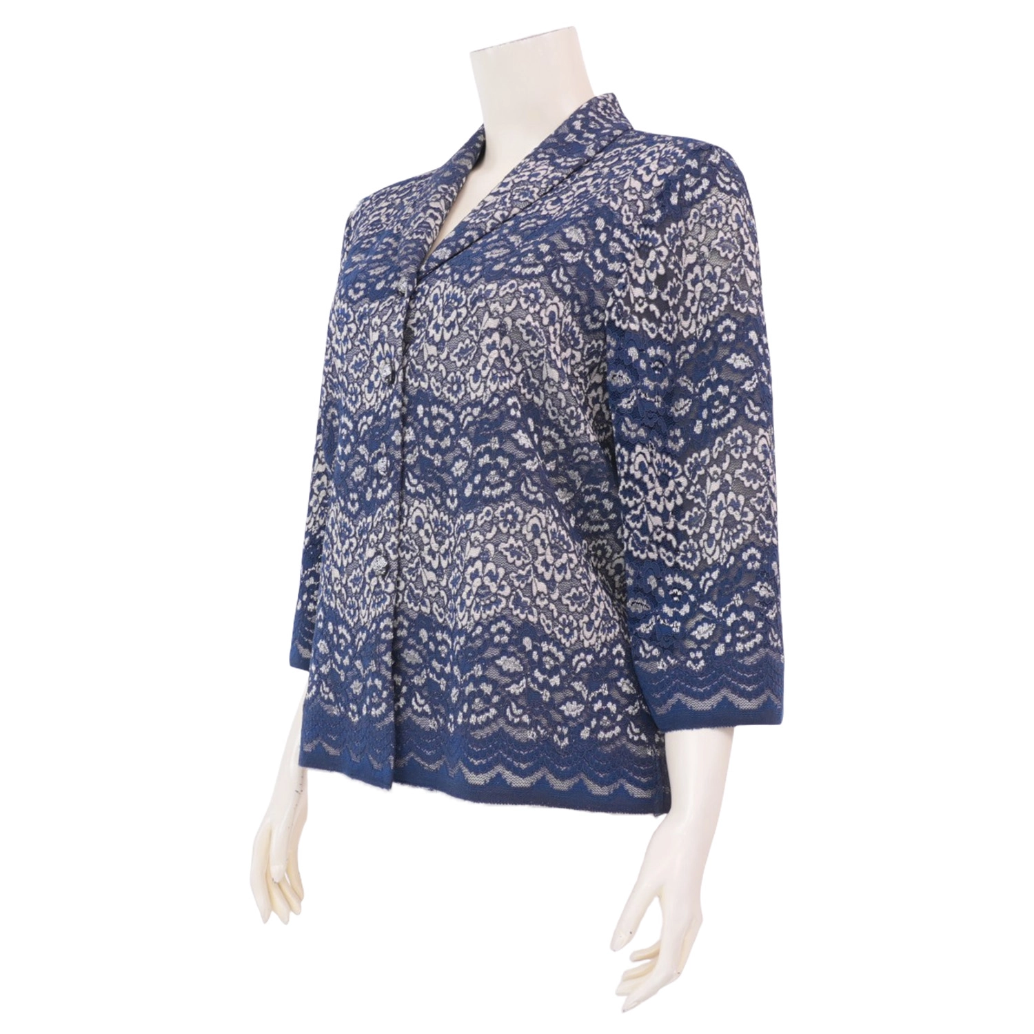 อาลิย่า เสื้อคอปกกล้วย แขนยาว 4 ส่วน ผ้าลูกไม้ฮันน่า - Image 2