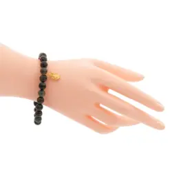 เทพ เทวา สโตน สร้อยข้อมือออบซิเดียน พร้อมจี้เทพฮินดู เงิน925 ชุบทอง18K - Image 3