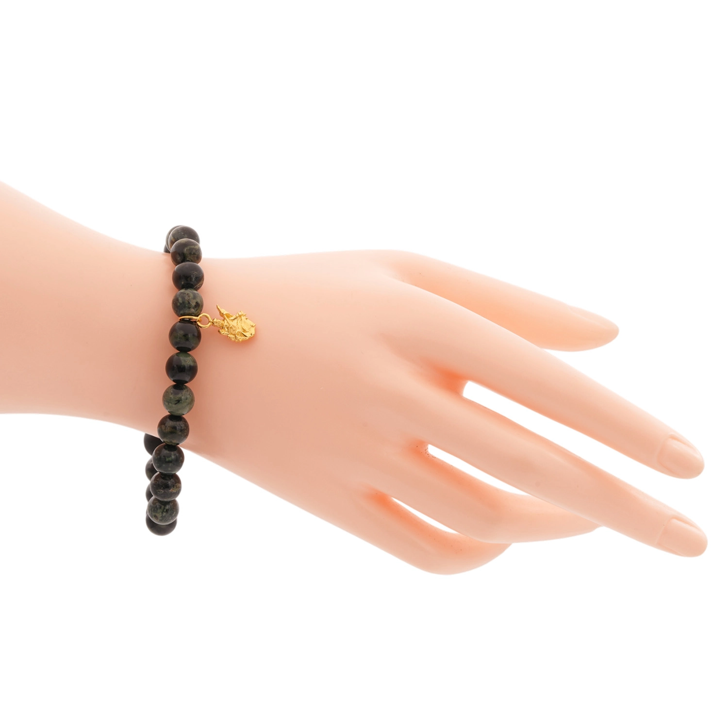 เทพ เทวา สโตน สร้อยข้อมือออบซิเดียน พร้อมจี้เทพฮินดู เงิน925 ชุบทอง18K - Image 3