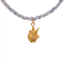 เทพ เทวา สโตน สร้อยคอไอโอไลต์ พร้อมจี้เทพฮินดู เงิน925 ชุบทอง18K - Image 3