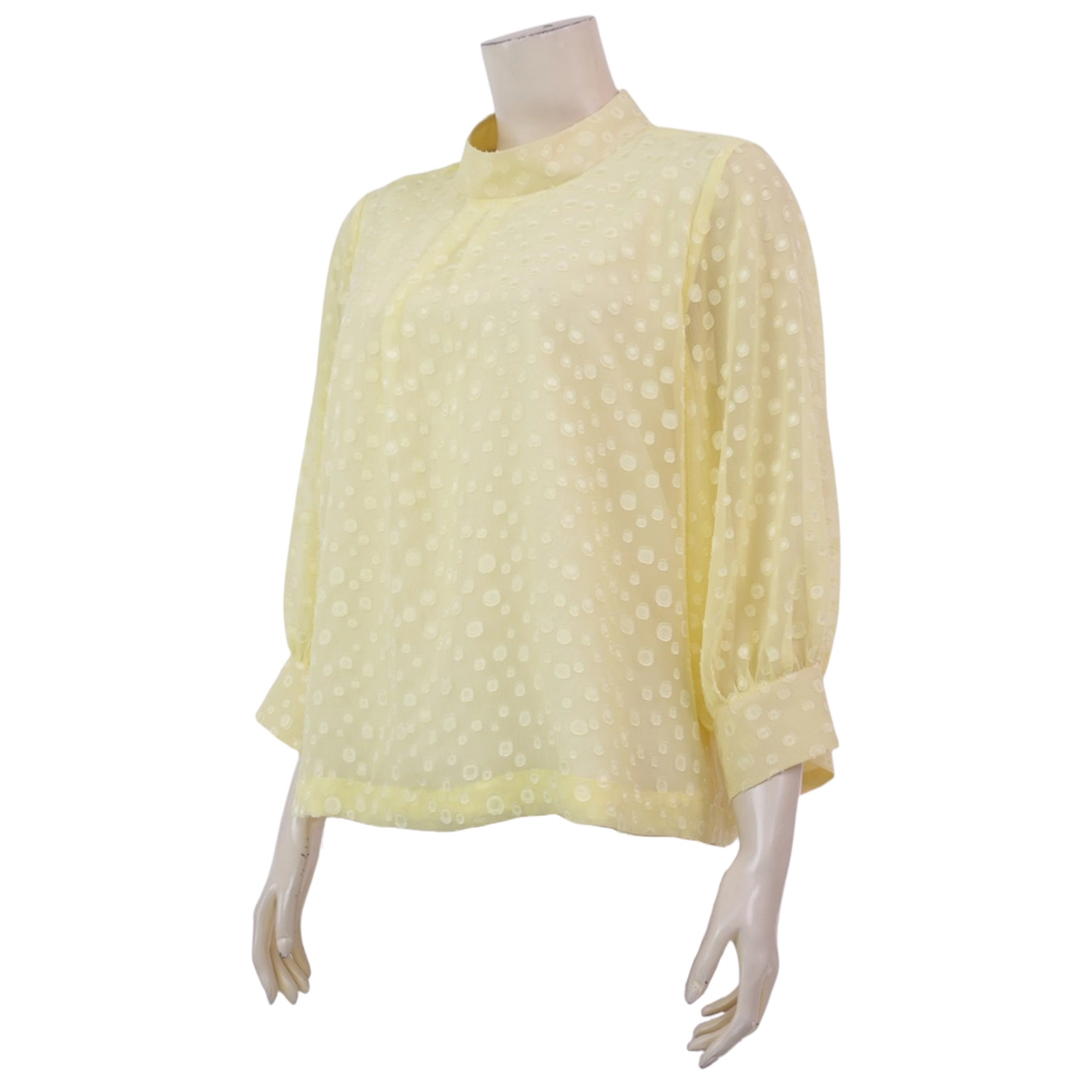 อะมิร่า เสื้อเบลาส์คอตั้ง แขนทรงกระบอก ยาว 4 ส่วน ผ้าชีฟองอุรากีรี่ - Image 2