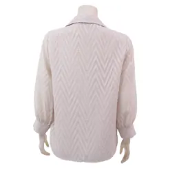 อะมิร่า เสื้อคอปก แขนยาวทรงกระบอก ผ้าชีฟองอุรากีรี่สีเบจ - Image 3