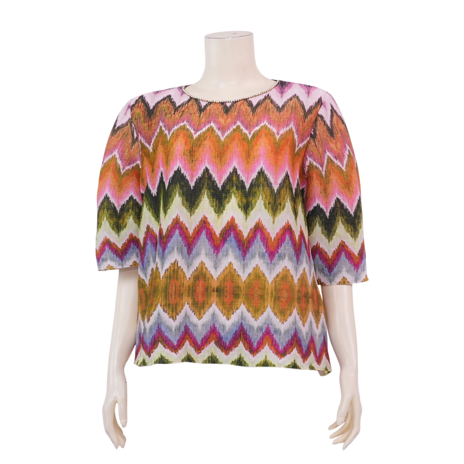 ควีนนาร์ บูติค เสื้อเบลาส์คอกลม แขนยาว 4 ส่วน - Image 2