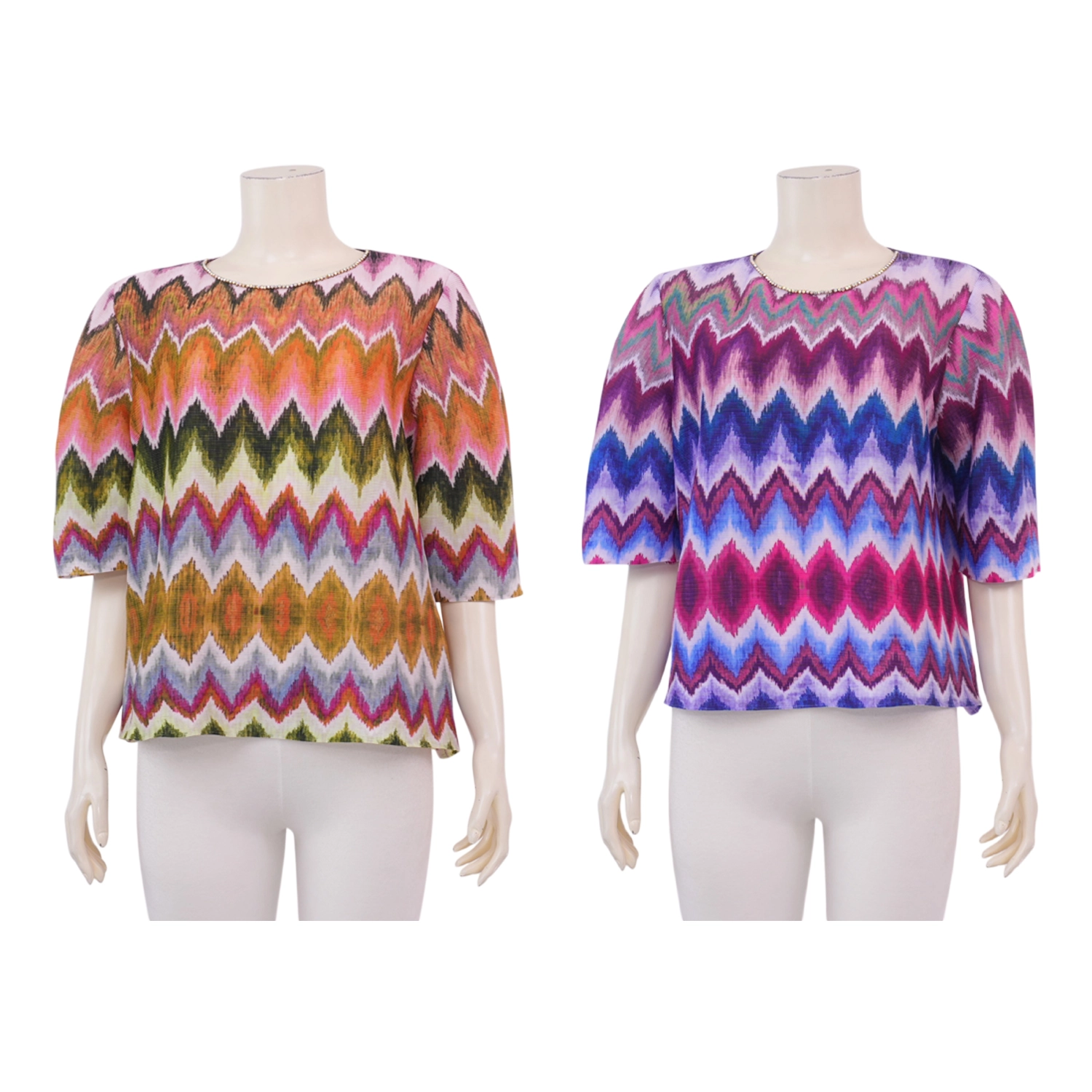 ควีนนาร์ บูติค เสื้อเบลาส์คอกลม แขนยาว 4 ส่วน