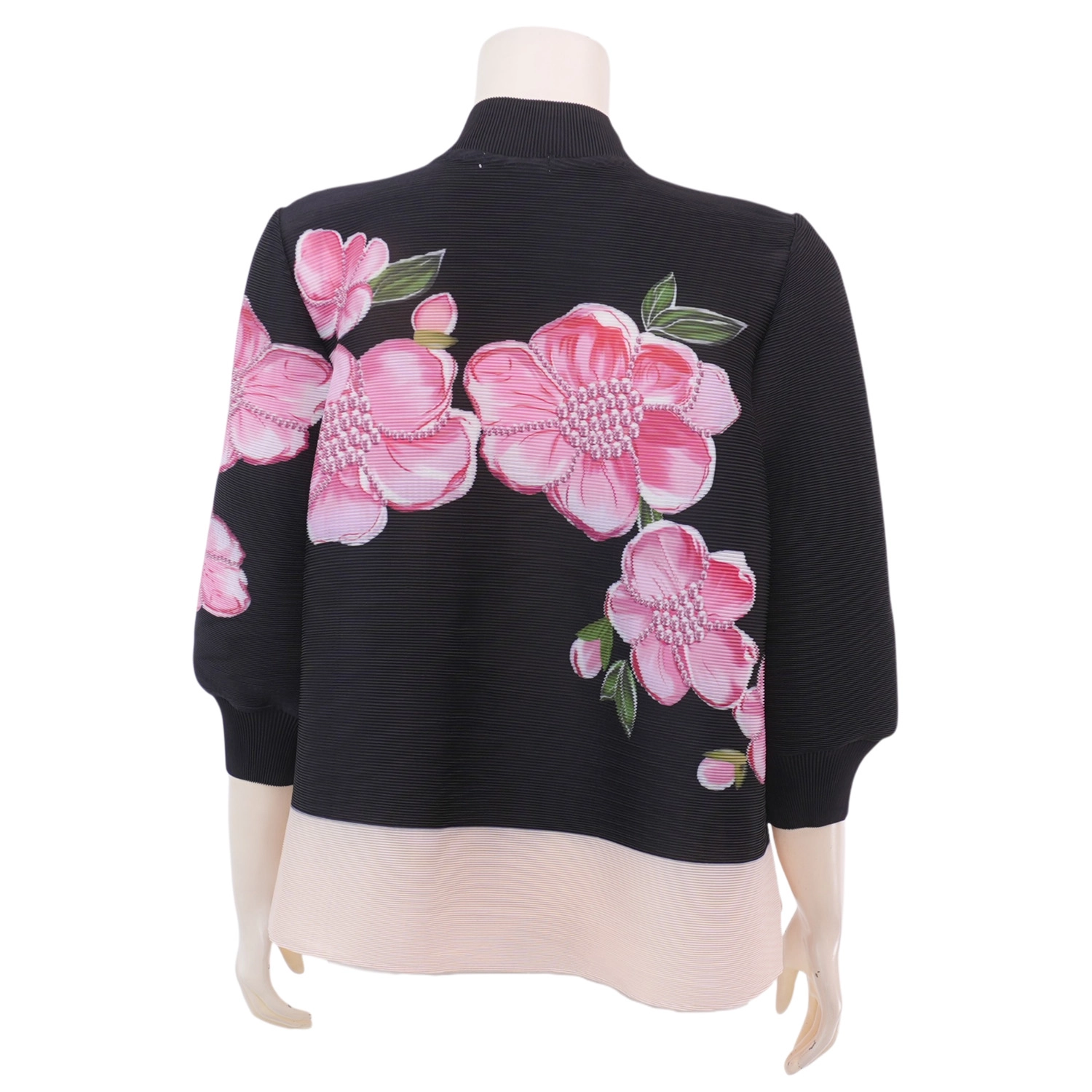 ควีนนาร์ บูติค เสื้อคอจีน แขนยาว 4 ส่วน ลายดอกกล้วยไม้ - Image 3