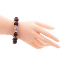 ลักษ์ มงคล สร้อยข้อมือทับทิมซอยไซต์ และฮีมาไทต์ พร้อมชาร์ม ประดับเพชร CZ - Image 2