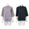 แอลลี่ เสื้อคอปก แขนยาว 3 ส่วน แต่งกระเป๋าใบใหญ่
