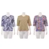 เอ็มเคเค เสื้อเบลาส์คอวี แขนกระบอกยาว 3 ส่วน ผ้ายืดเวเนเซีย