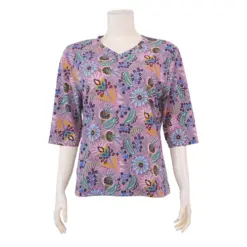 เอ็มเคเค เสื้อเบลาส์คอวี แขนกระบอกยาว 3 ส่วน ผ้ายืดเวเนเซีย - Image 4