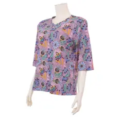 เอ็มเคเค เสื้อเบลาส์คอวี แขนกระบอกยาว 3 ส่วน ผ้ายืดเวเนเซีย - Image 5
