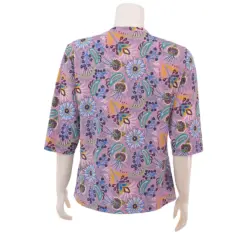 เอ็มเคเค เสื้อเบลาส์คอวี แขนกระบอกยาว 3 ส่วน ผ้ายืดเวเนเซีย - Image 6
