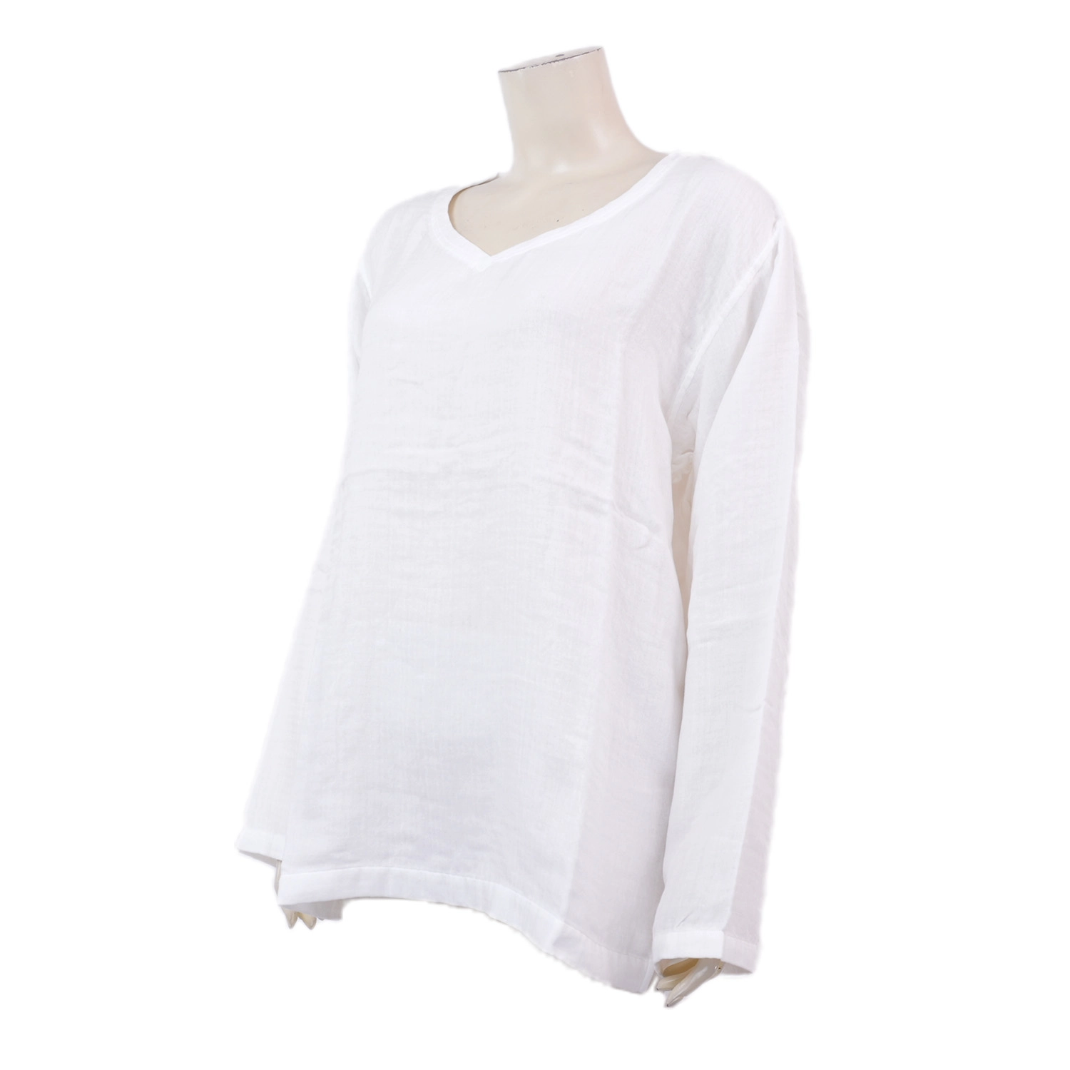 ราชาอูชิโน เสื้อคอวี แขนยาว สีขาว - Image 3
