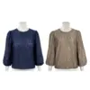เบคกี้ รัสเซล เสื้อเบลาส์คอกลม แขนพองยาว 5 ส่วน ผ้าลูกไม้