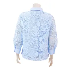 มินนะ เสื้อคอปก แขนกระบอกยาว 5 ส่วน ผ้าลูกไม้ทอลายแฟนซี - Image 3