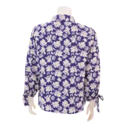 มินนะ เสื้อคอปก แขนพองยาว 5 ส่วน ผ้าแมตต์ซาติน พิมพ์ลายดอกไม้ - Image 3