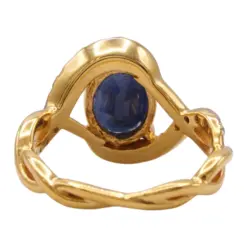 อัญญามินทร์ แหวนเงิน925 ชุบทอง18K ประดับไพลินและโทแพซสีขาว - Image 4