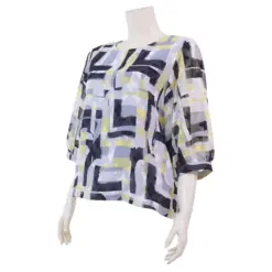 มิกิโกะ เสื้อเบลาส์คอปาด แขนยาว 3 ส่วน ผ้าชีฟองอุรากีรี่ - Image 2
