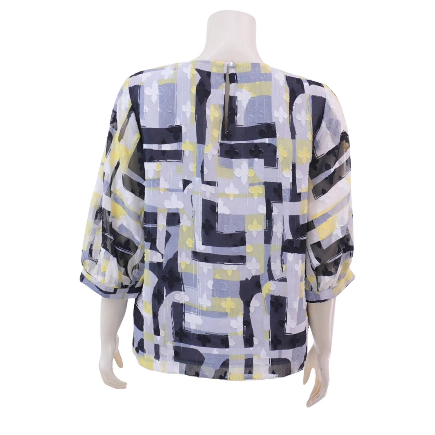 มิกิโกะ เสื้อเบลาส์คอปาด แขนยาว 3 ส่วน ผ้าชีฟองอุรากีรี่ - Image 3