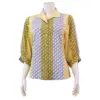 มิกิโกะ  เสื้อคอปกปีกนก  แขนยาว 3 ส่วน ผ้าพีชสกิน