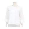 มินนะ เสื้อเบลาส์คอกลม แขนกระบอกยาว 5 ส่วน  ผ้าลูกไม้ปักฉลุ