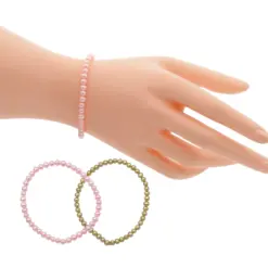 เม็งเฮง ไข่มุก เซตสร้อยข้อมือมุกน้ำจืด สีพิสตาชิโอและสีชมพู