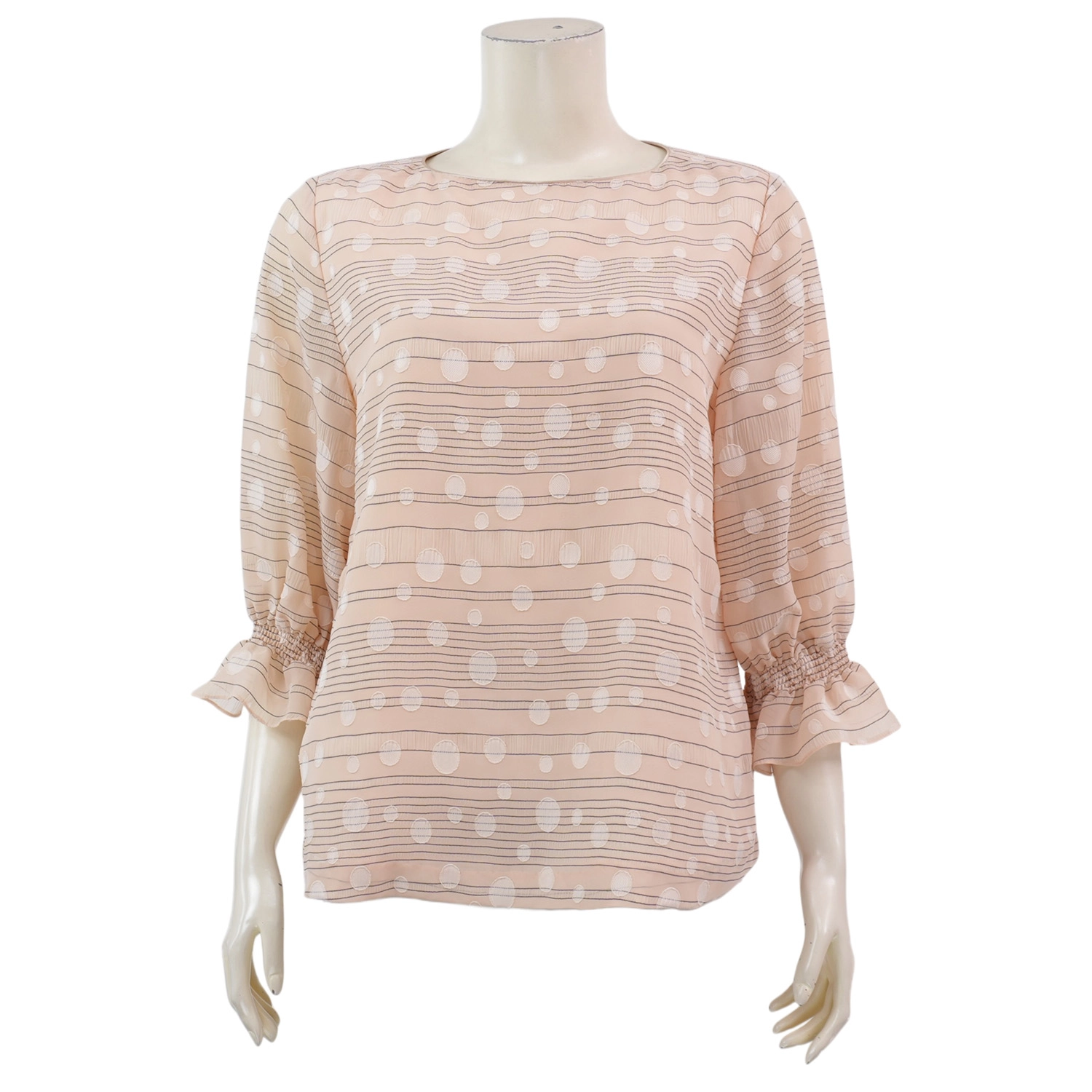 เรอ๊อง เสื้อเบลาส์คอปาด แขนยาว 4 ส่วน ผ้าชีฟองอุรากีรี่