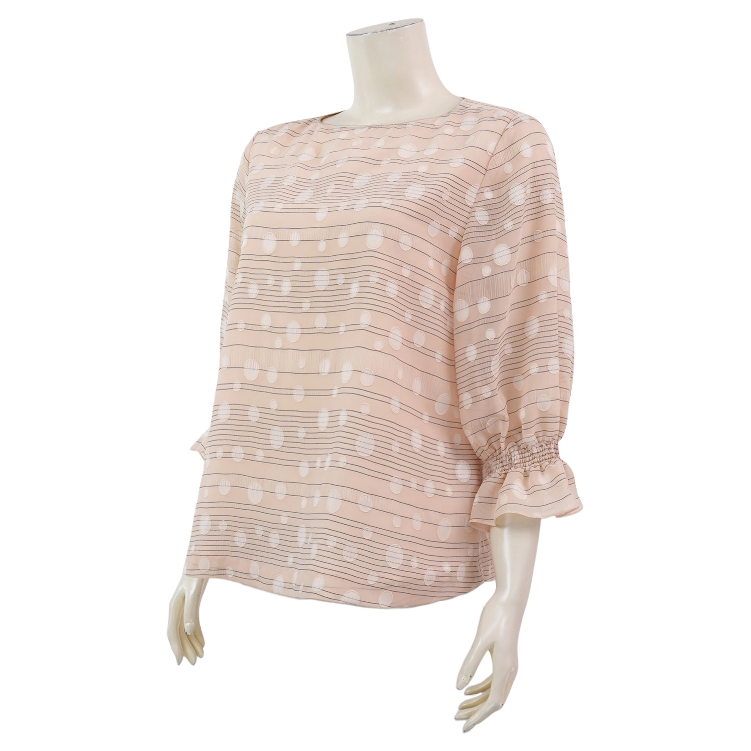 เรอ๊อง เสื้อเบลาส์คอปาด แขนยาว 4 ส่วน ผ้าชีฟองอุรากีรี่ - Image 2