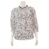 เรอ๊อง เสื้อเบลาส์คอกลม แต่งระบาย แขนยาว 4 ส่วน ผ้าชีฟองอุรากีรี่