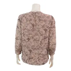 เรอ๊อง เสื้อเบลาส์คอกลม แขนทรงบอลลูน ยาว 4 ส่วน ผ้าชีฟองอังโกร่า ลายดอกไม้ - Image 3