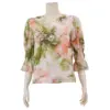 เรอ๊อง เสื้อเบลาส์คอปาด แขนยาว 3 ส่วน ผ้าชีฟองปริ้นท์